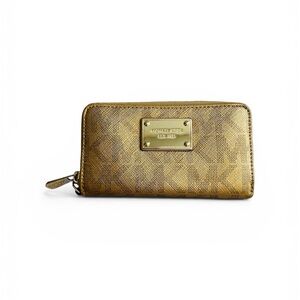 Michael Kors Gold Zip-Around Signature Wallet